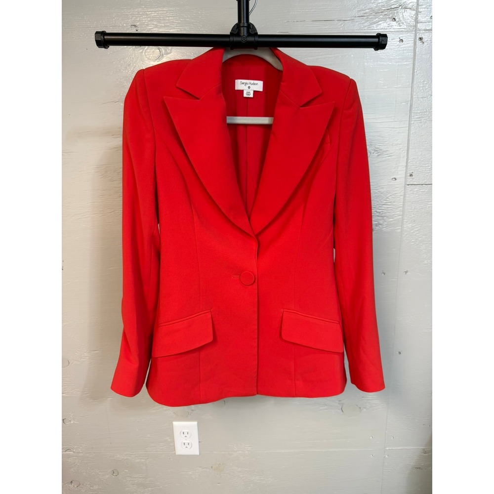 Sergio Hudson x Target Red Tailored Blazer Peak Lapel Single Button XXS